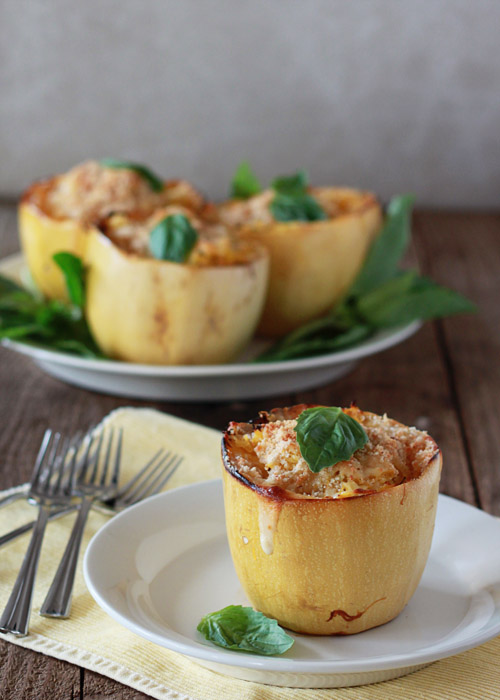 3-cheese vegetarian stuffed spaghetti squash