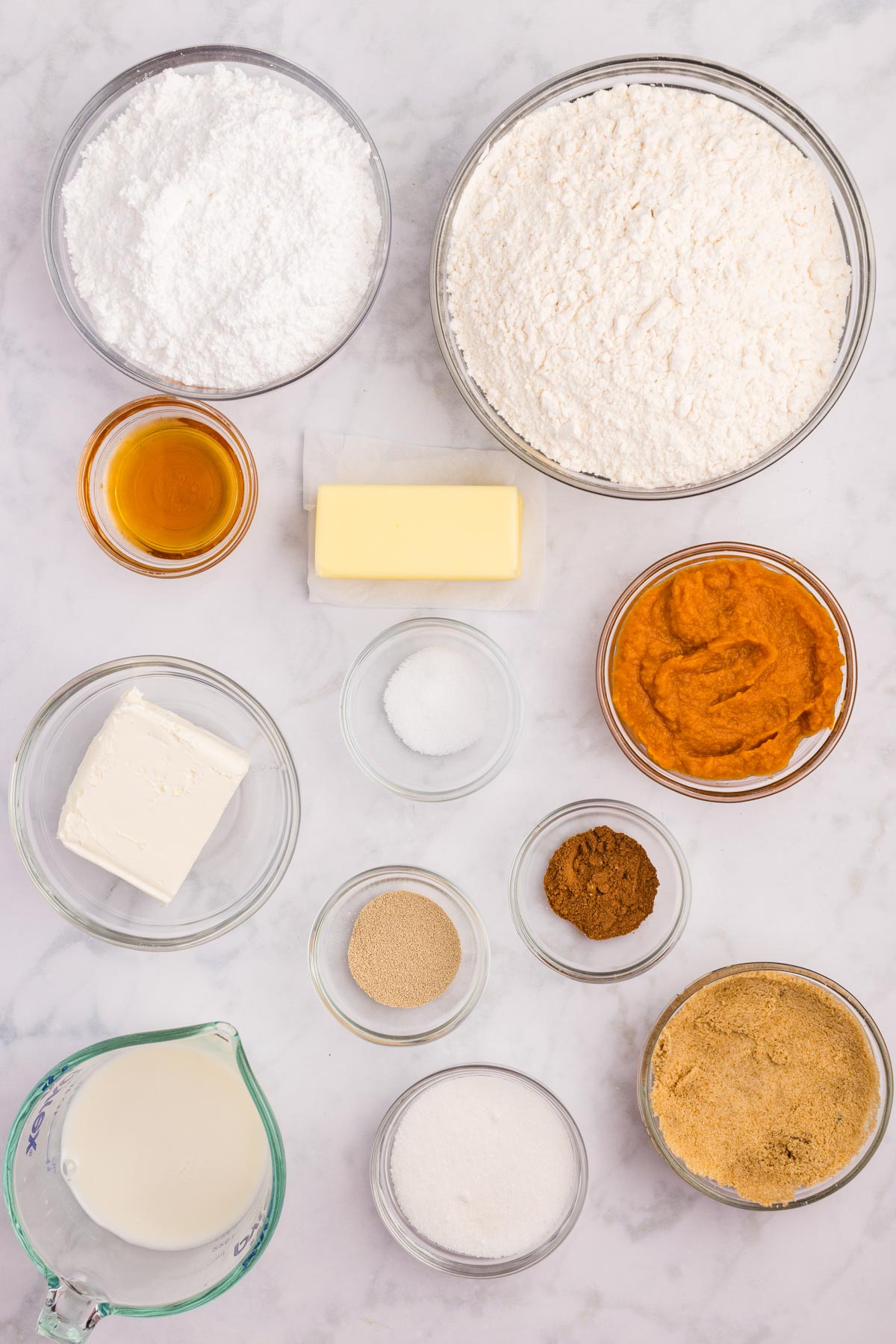 ingredients for pumpkin cinnamon rolls